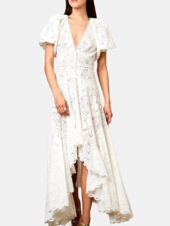 ACLER Cookes White Lace High-Low Dress US 6 - Picture 2 of 8